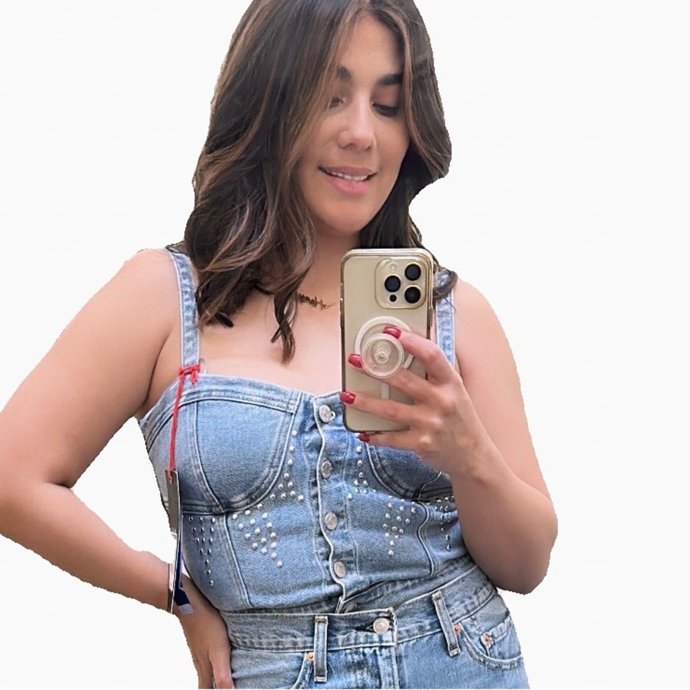 Denim Bustier Studded Top Boot Barn